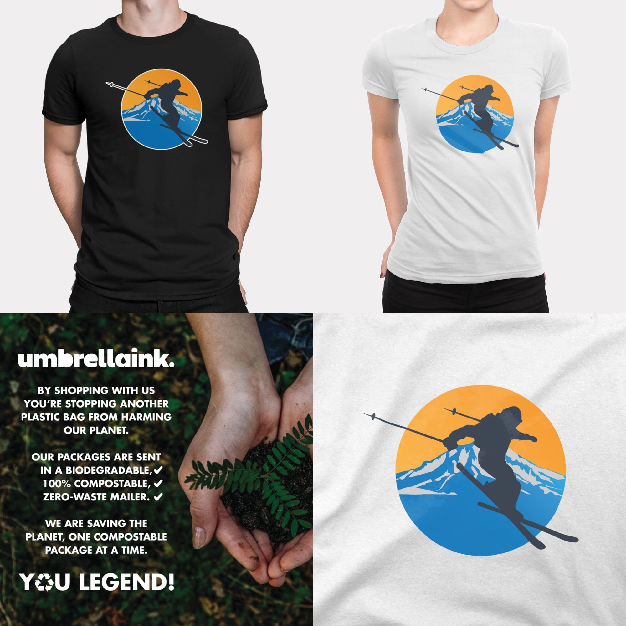 Retro Ski Mountain Sport Womens T-Shirts Winter Ski Snow | Etsy