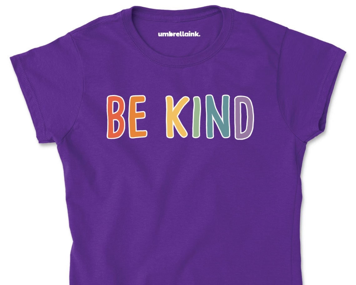 Colourful Be Kind Inspirational Womens TShirts Kind Top Tee Etsy