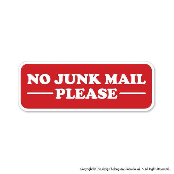 No Junk Mail Please Work Sticker Sign Warning Decal Car Bumper Etsy Australia