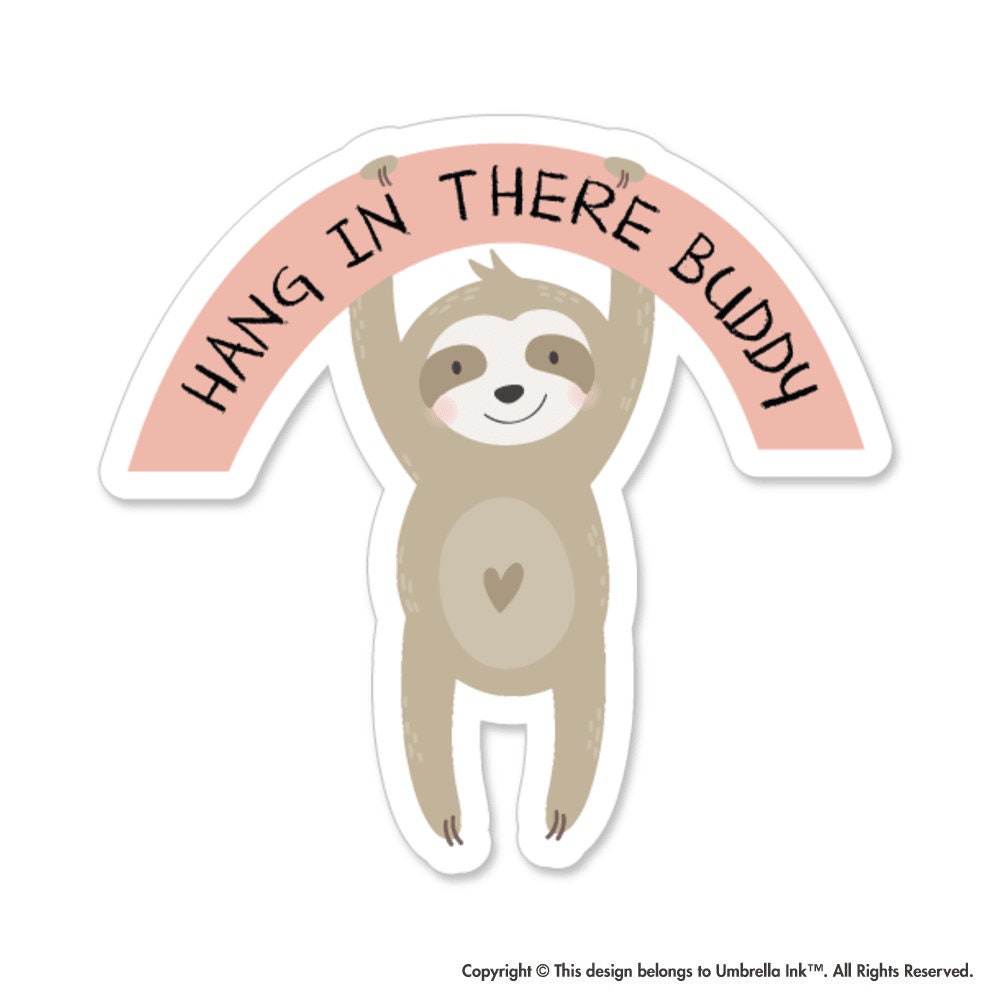 Hang In There Buddy Inspirational Sticker Kind Decal Bumper Car