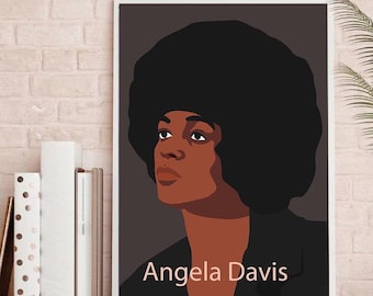 Angela Davis Print Poster Feminism print Black Lives Matter African American art Protest BLM art Juneteenth Freeish