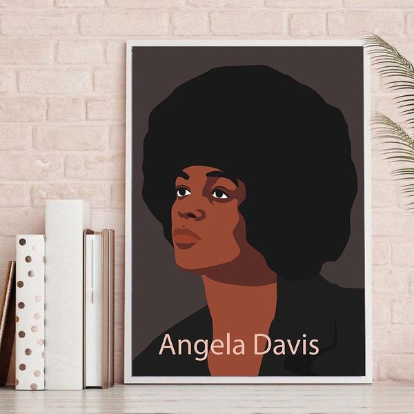 Angela Davis Print Poster Feminism print Black Lives Matter African American art Protest BLM art Juneteenth Freeish