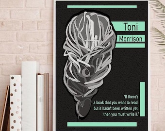 Toni Morrison cita póster Regalos para lectores escritores Toni morrison arte impreso Si hay un libro Feminismo Afroamericano Citas para escritores