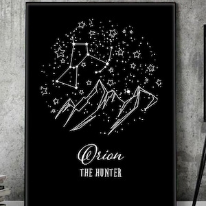 Orion constellation Orions ceinture Toile Astronomie impression Constellation orion Constellation art Astronomie cadeaux pour ses dons scientifiques pour lui