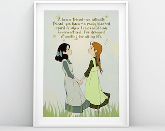Anne of Green Gables Print, Wall art Quote lM Montgomery Anne Shirley quotes Book lover gifts Gift for teacher Best friend gift Riley Blake
