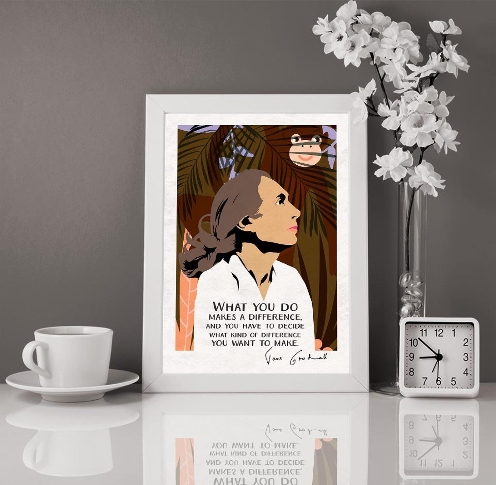Jane Goodall Quote Poster Art Print Makes A Difference - Etsy