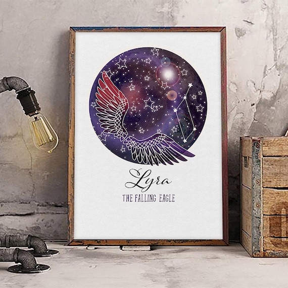 Lyra Constellation Astronomy Print Constellation Art Astronomy Gifts Vega Star Gifts Fo Her Science Gifts for Him Science Gifts Women Etsy Canada