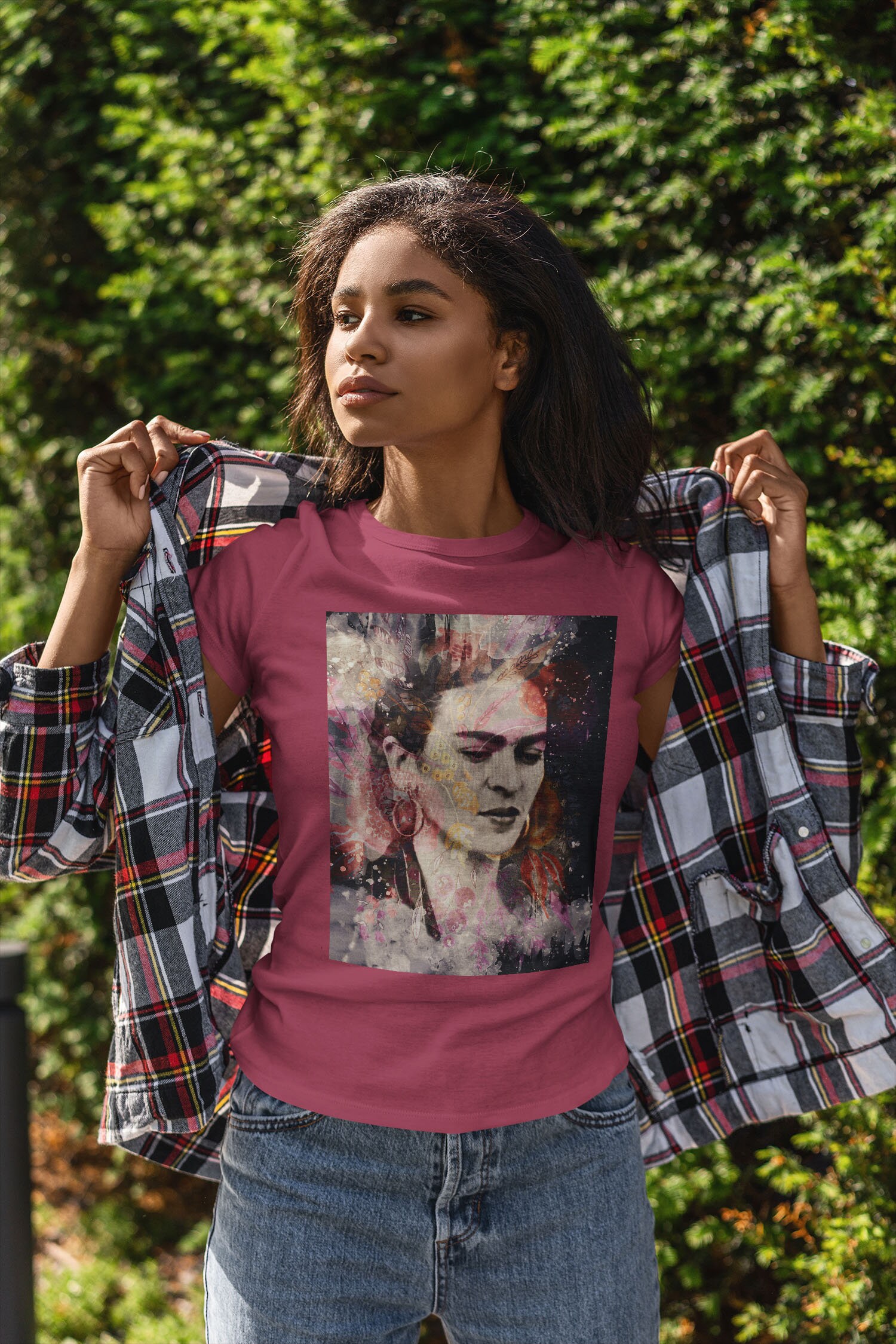 T-shirt donna Frida Kahlo Ufficiale stile Colors Energy Art