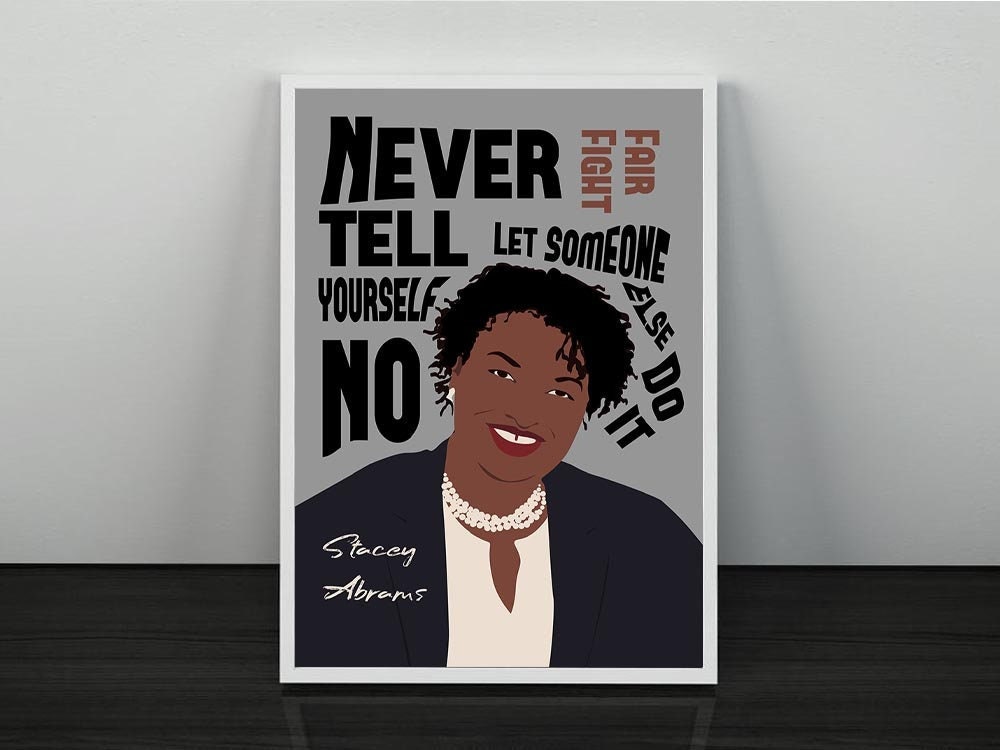 Stacey Abrams/ Georgia Paint by Numbers Kit /paint & Sip/ Pre Drawn/ DIY  Paint Party/painting/paint and Sip at Home, DIY Gift 