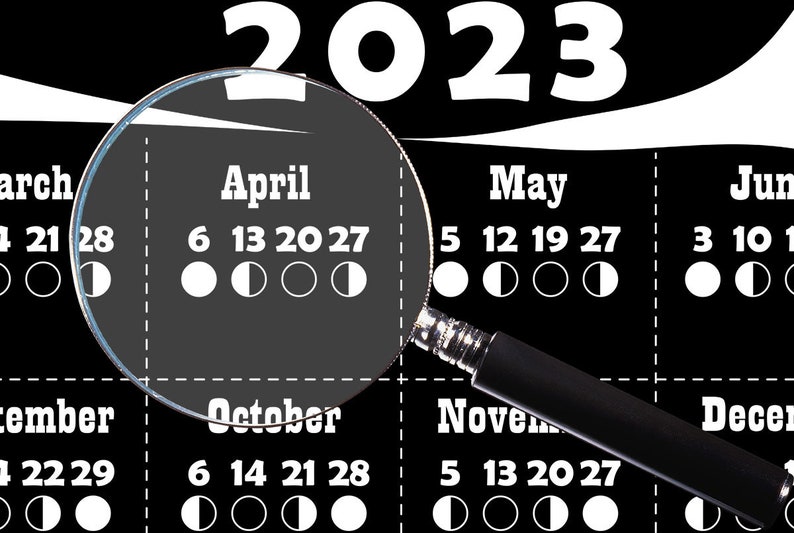 Moon Calendar 2023 / Lunar Calendar 2023 / Moon Phase Calendar - Etsy UK