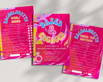 Retro Bachelorette Party Games Bundle: 70s Hippie Theme (Digital Download)