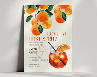 Aperol Spritz Engagement Party Invitation: Summer Theme (Digital Template)