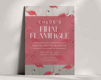 Finale Flamingle Junggesellinnenabschiedseinladung: Tropischer Junggesellinnenabschied, Canva Template