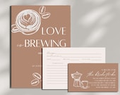 Love is Brewing Bridal Shower Invitation and Recipe Card (Print and Mobile Download)
