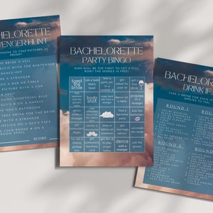 On Cloud 9 Bachelorette Games Template | Floating Bachelorette Game Bundle