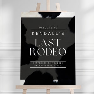 Last Rodeo Bachelorette Party Welcome Sign | Nash Bash | Cowgirl Bachelorette Party Decorations | Digital Download Canva Sign Template