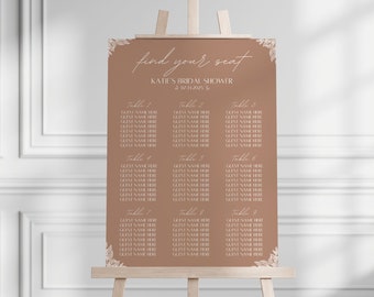Love is Brewing Seating Chart Template: Coffee Bridal Shower (Digital File)