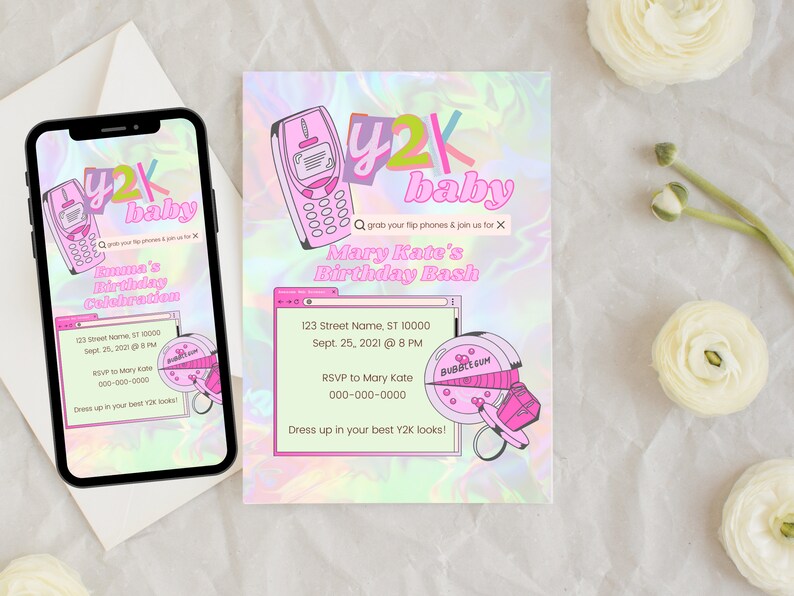 Y2K Birthday Party Invitation Template 2000s Birthday & - Etsy