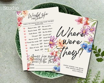 Wildflowers Bridal Shower Game Templates | Spring Wedding Shower Games Digital Download | Floral Party  Design