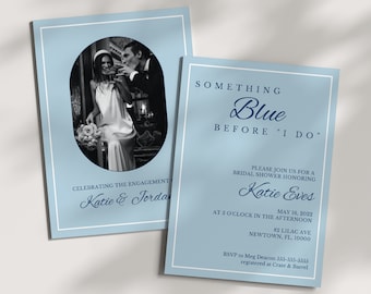Something Blue Bridal Shower Invitation Template (Digital Download)
