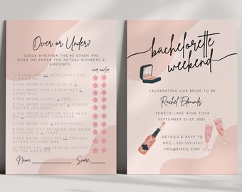 Pink Champagne Bachelorette Party Games Bundle (Canva)