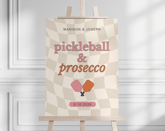 Pickleball & Prosecco Bachelorette Welcome Sign Template (Digital Download)