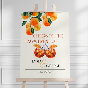 Love at First Spritz Welcome Sign | Aperol Spritz Engagement Party & Bridal Shower Sign | Summer Spritz Party Decorations | Digital Template