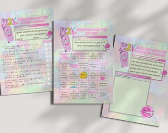 Y2K Bachelorette Party Games: 2000s Throwback (Printable Canva Templates)