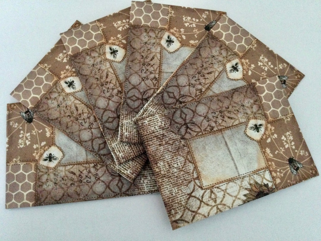 Handmade Bee Envelopes: Junk Journal Ephemera With Sari Silk Ribbon ...