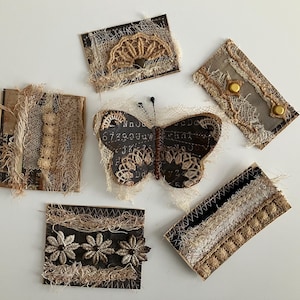 Tijdelijke dagboeken, zes dagboekclusters, benodigdheden voor journaling, handgemaakte efemere dagboeken, scrappy clusters, knutselbenodigdheden