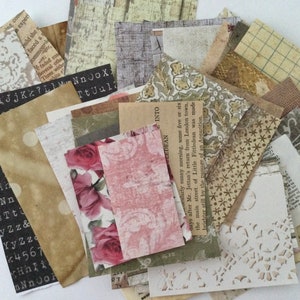 Mixed pack of approx 60 pieces of journal ephemera, scrappy snippet paper packs, junk journal paper pieces and scrap pack, craft supplies image 3