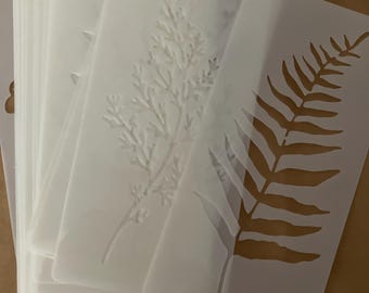 Botanical stencils: Junk Journal Ephemera Set of 18 different designs
