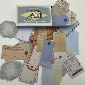 Autocollants de scrapbooking, autocollants d'étiquettes de style vintage, fournitures de scrapbooking, éphémères de journaux indésirables,