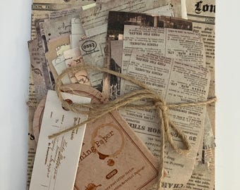 Vintage Style Junk Journal Ephemera: 100-teiliges Scrapbook-Versorgungspaket