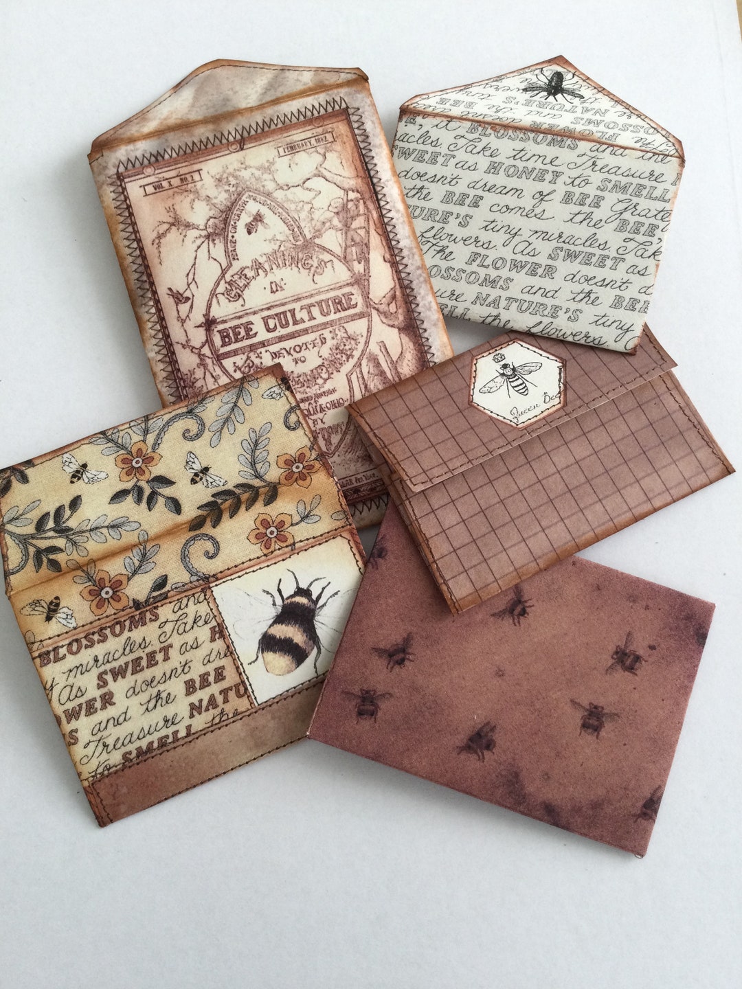 Handmade Bee Envelopes: Junk Journal Ephemera, Snail Mail Set. - Etsy