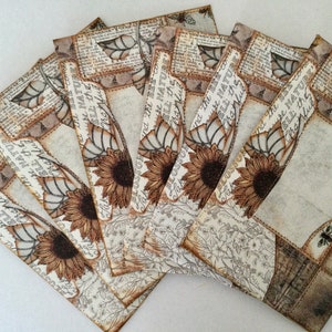 Handmade Bee Envelopes: Junk Journal Ephemera with Sari Silk Ribbon