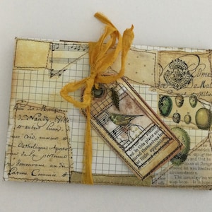 Buste a tema uccelli fatte a mano, oggetti effimeri di diario, uova di uccelli, set di cancelleria, set di buste, tasche di diario spazzatura, punti nascosti