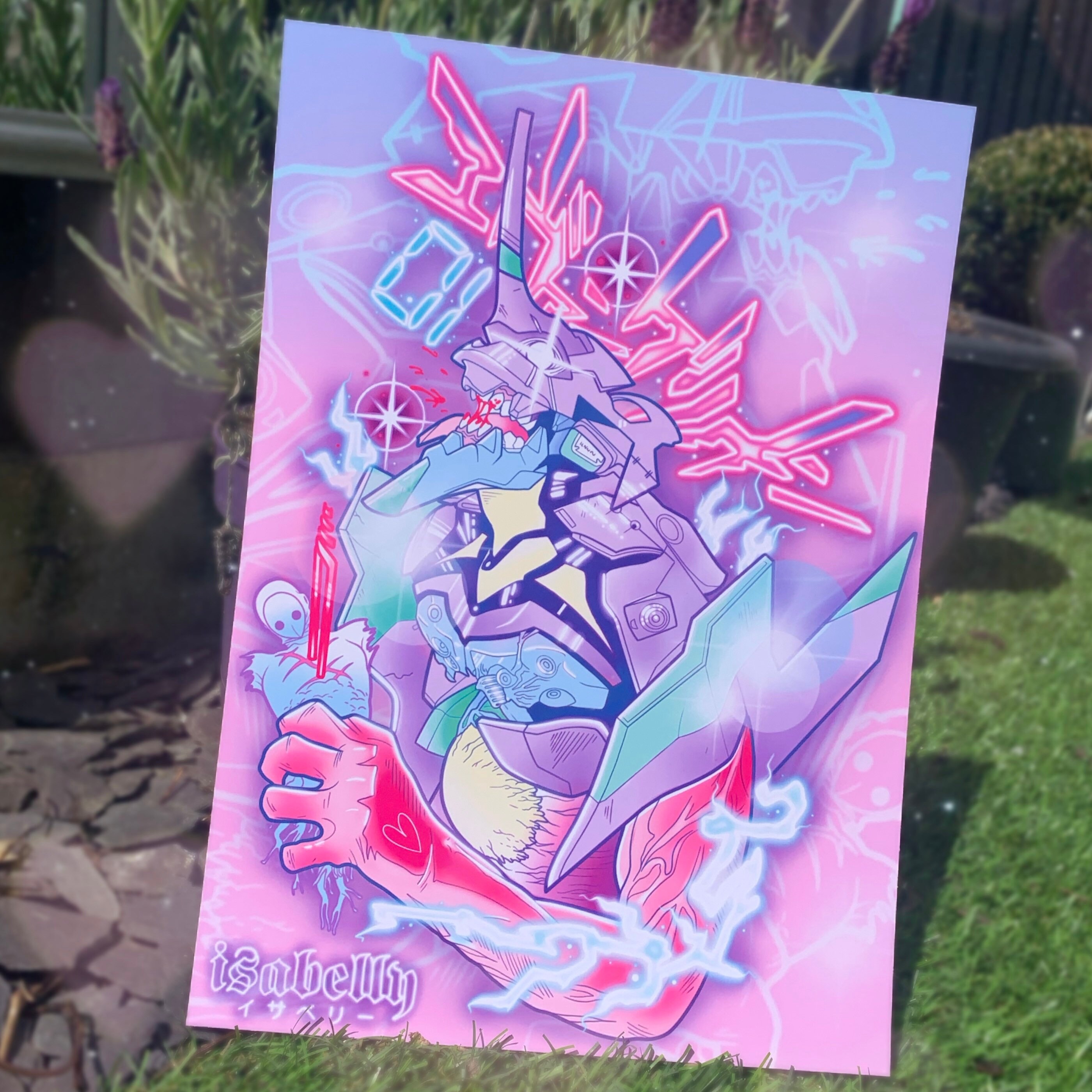 Kawaii Evangelion Anime Art Print