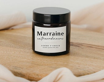 Bougie en verre parfumée : marraine, parrain