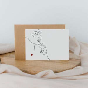 Minimalistische "paar"-kaart (ansichtkaart, Valentijnsdag)