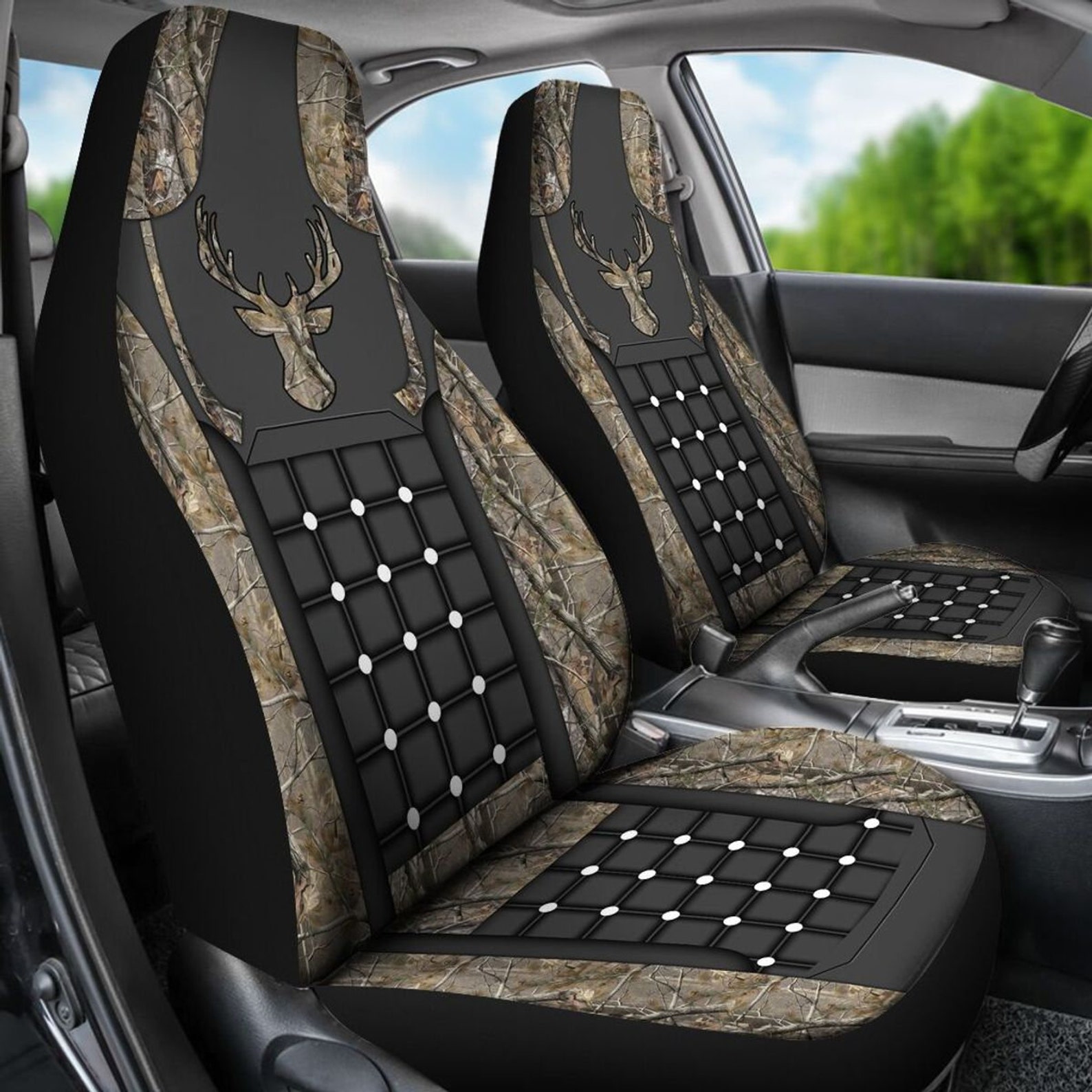 Hunting Cool Buck Brown Camo Car Seat Cover Animal Custom Etsy