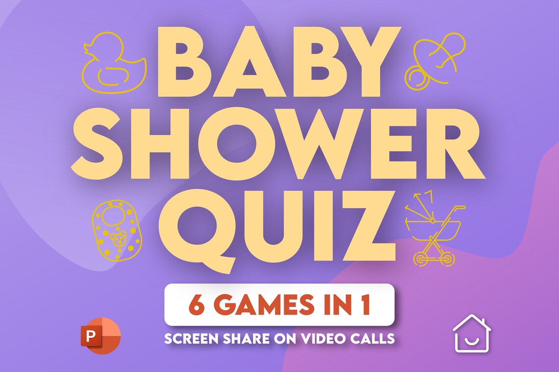 Virtual Baby Shower Quiz Zoom Baby Shower Games Screen Share Etsy