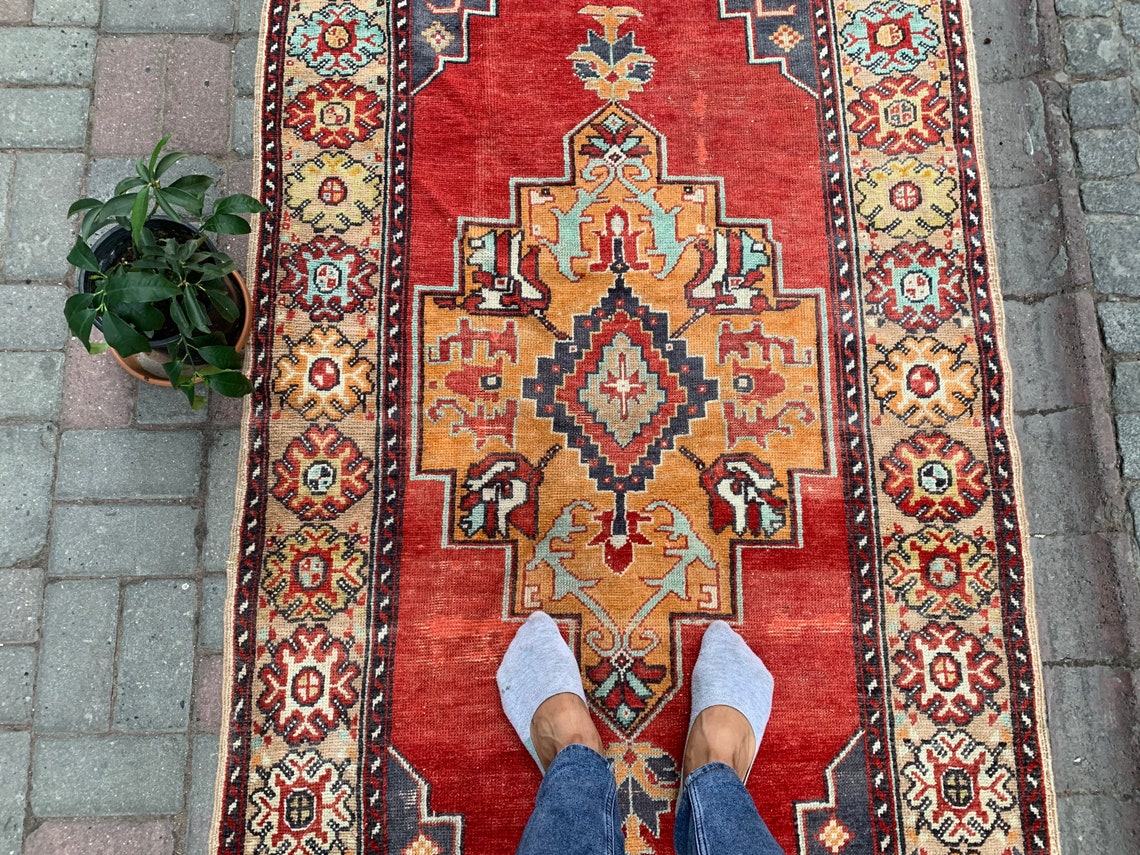37x711.feet.Vintage hand made turkish anatolian wool rug | Etsy