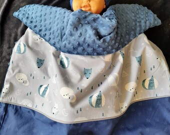 Couverture bébé personnalisable en Minky plaid bébé et protège carnet de santé cadeau de naissance