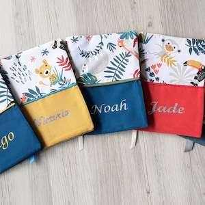 protège carnet de santé personnalisé motif Jungle, cadeau de naissance kit bébé