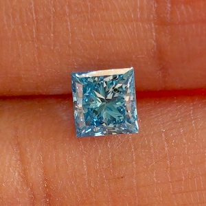 Princess Cut Vivid Blue Lab Grown Diamond 1.00 CT IGI Certified | Loose Diamond for Engagement Ring | CVD Diamond | Custom Ring Stone