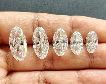 Moval Oval Lab Grown Diamond 1–5 Ct | EF/VS Hybrid Marquise Oval Diamond | Elongated Oval Loose Diamond | Custom Engagement Ring | CVD