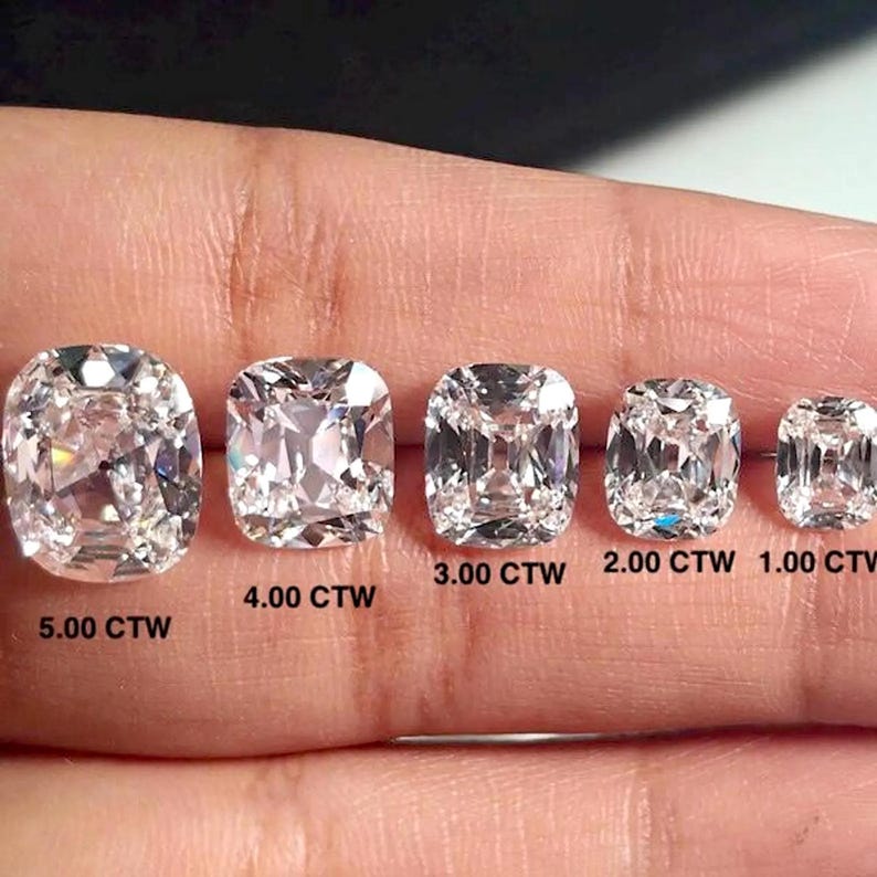 Old Mine Cut Lab Grown Diamond, Cushion Cut Loose Diamond, Antique Diamond, 1 Carat to 5 Carat IGI Certified CVD Diamond