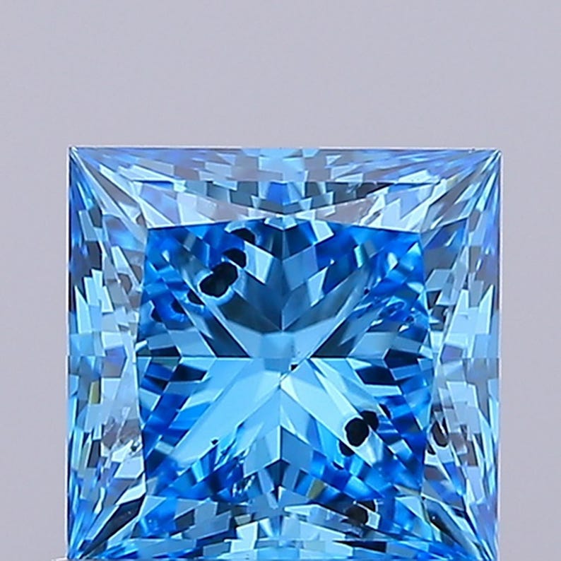 Princess Cut Vivid Blue Lab Grown Diamond 1.00 CT IGI Certified | Loose Diamond for Engagement Ring | CVD Diamond | Custom Ring Stone