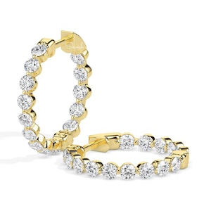 Dainty 14k Gold Lab Grown Diamonds Small Hoop Earrings - Bridal Earrings - Minimalist Jewelry, Inside Out Diamond Earrings Hoops